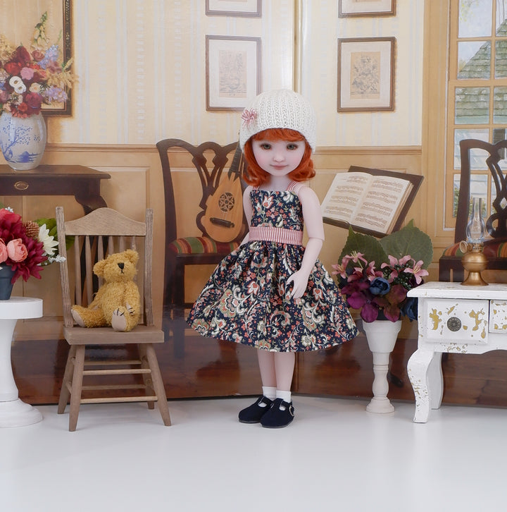Jacobean Flourish - dress and sweater with shoes for Ruby Red Fashion Friends doll