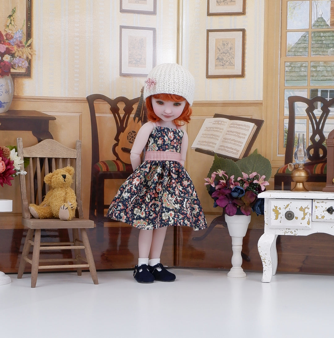 Jacobean Flourish - dress and sweater with shoes for Ruby Red Fashion Friends doll