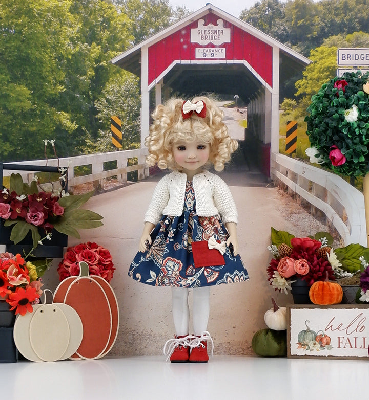 Jacobean Market - dress, sweater &amp; boots for Ruby Red Fashion Friends doll