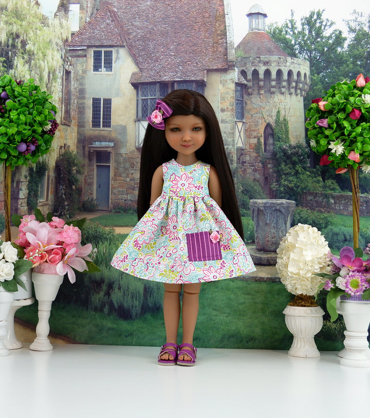 Jacobean Summer - dress with sandals for Ruby Red Fashion Friends doll