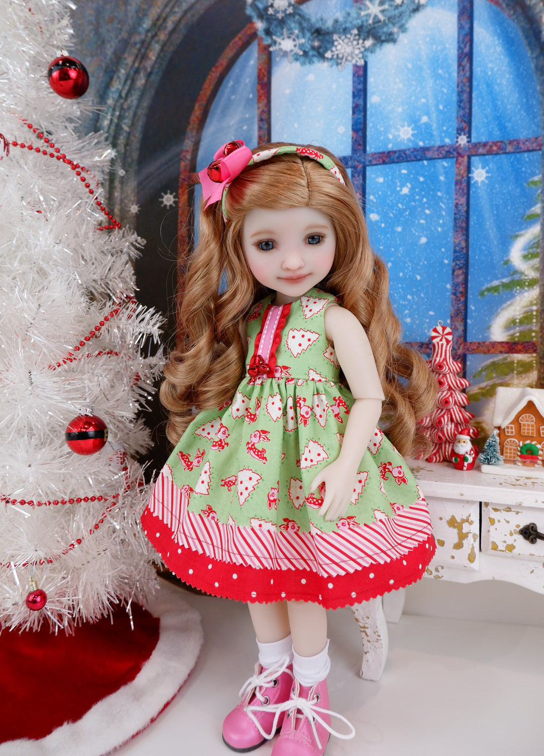 Jolly Reindeer - dress with boots for Ruby Red Fashion Friends doll
