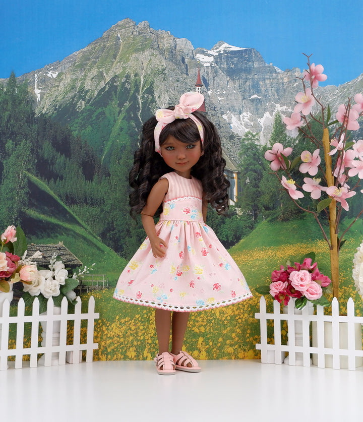 July Roses - dress with sandals for Ruby Red Fashion Friends doll