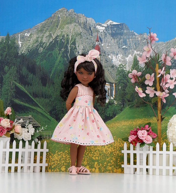 July Roses - dress with sandals for Ruby Red Fashion Friends doll