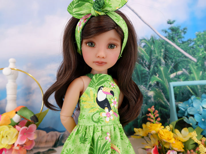 Jungle Toucan - dress with sandals for Ruby Red Fashion Friends doll