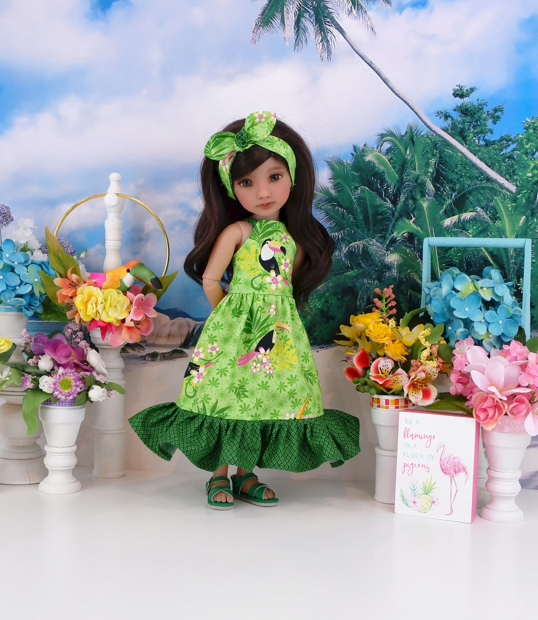 Jungle Toucan - dress with sandals for Ruby Red Fashion Friends doll