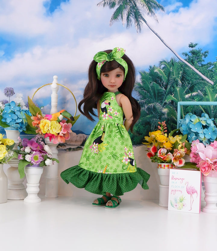 Jungle Toucan - dress with sandals for Ruby Red Fashion Friends doll