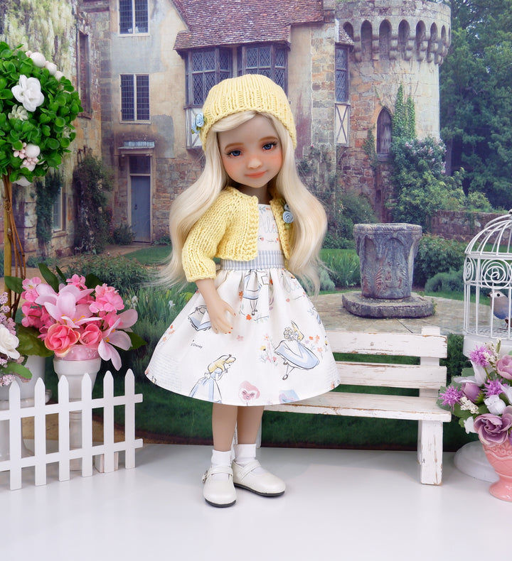 Just Alice - dress and sweater with shoes for Ruby Red Fashion Friends doll
