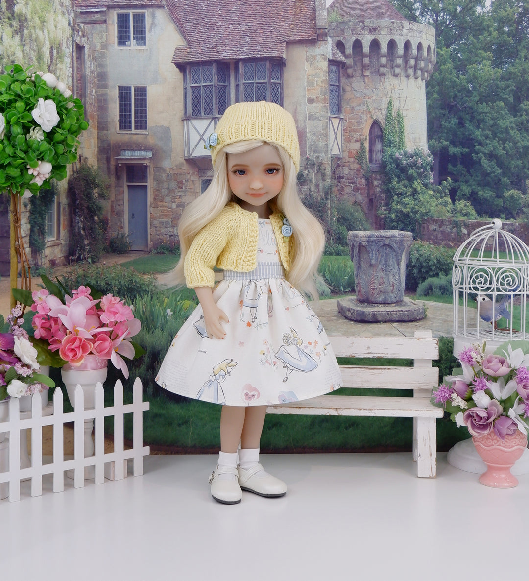Just Alice - dress and sweater with shoes for Ruby Red Fashion Friends doll