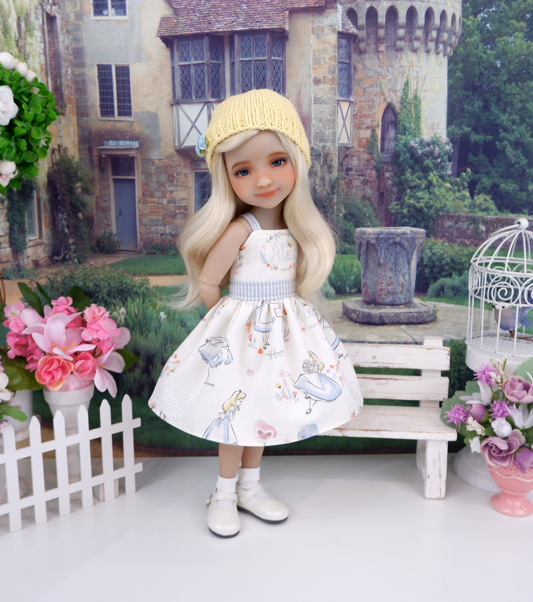 Just Alice - dress and sweater with shoes for Ruby Red Fashion Friends doll