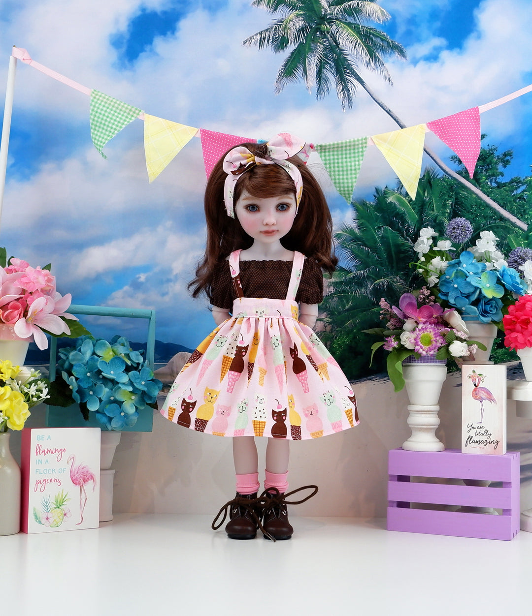 Kitten Cones - blouse & jumper with boots for Ruby Red Fashion Friends doll