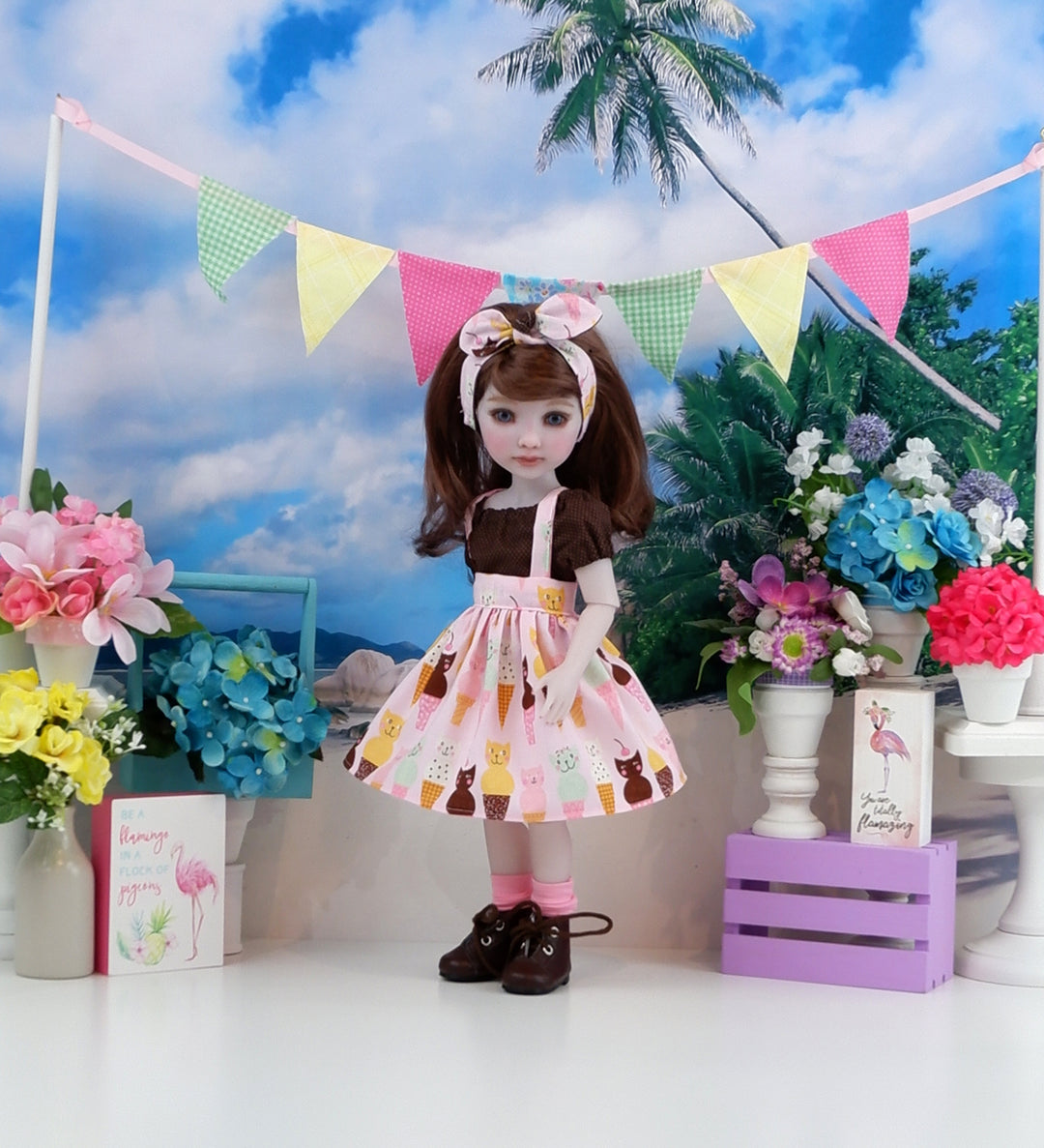 Kitten Cones - blouse & jumper with boots for Ruby Red Fashion Friends doll