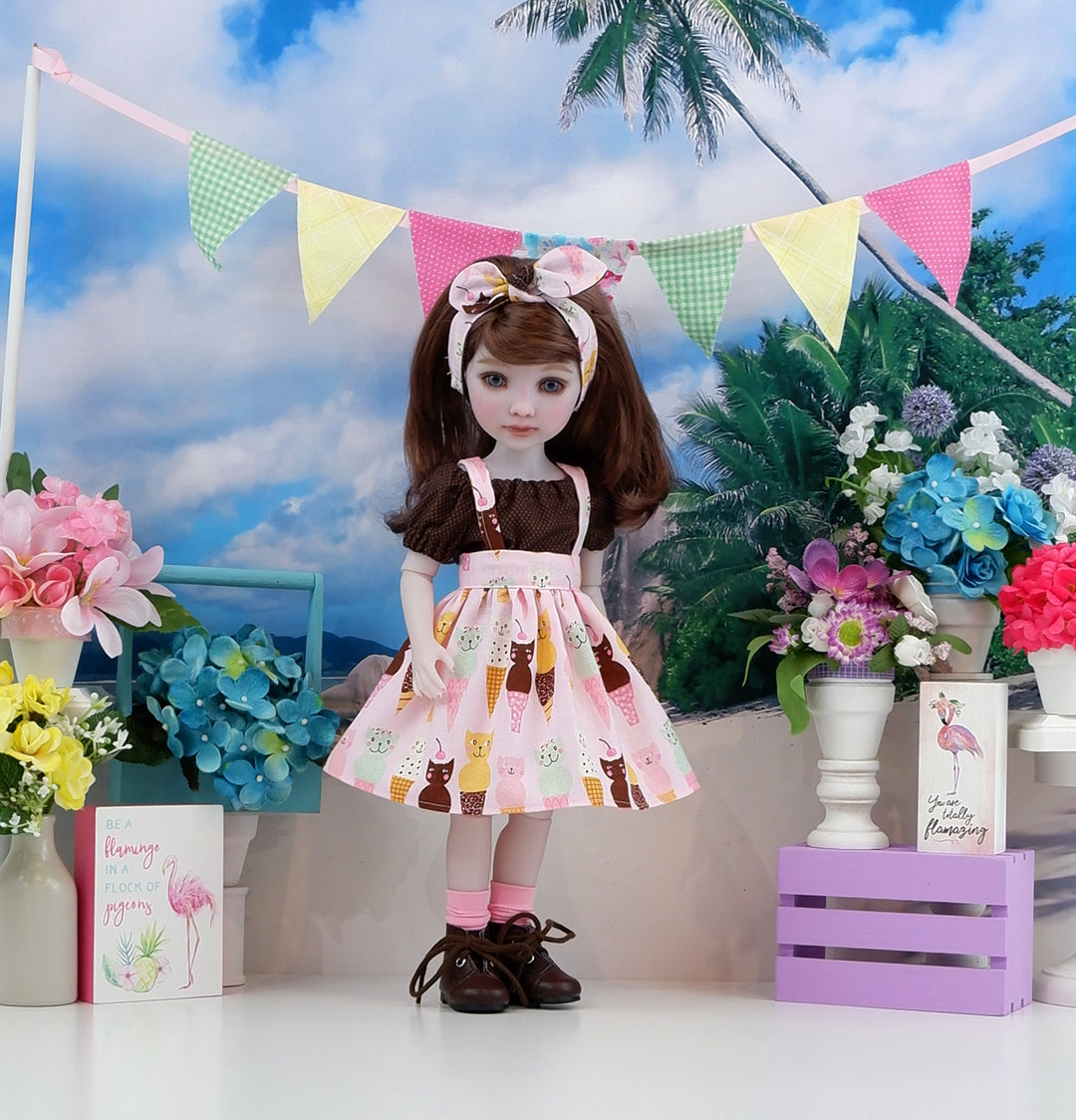 Kitten Cones - blouse & jumper with boots for Ruby Red Fashion Friends doll