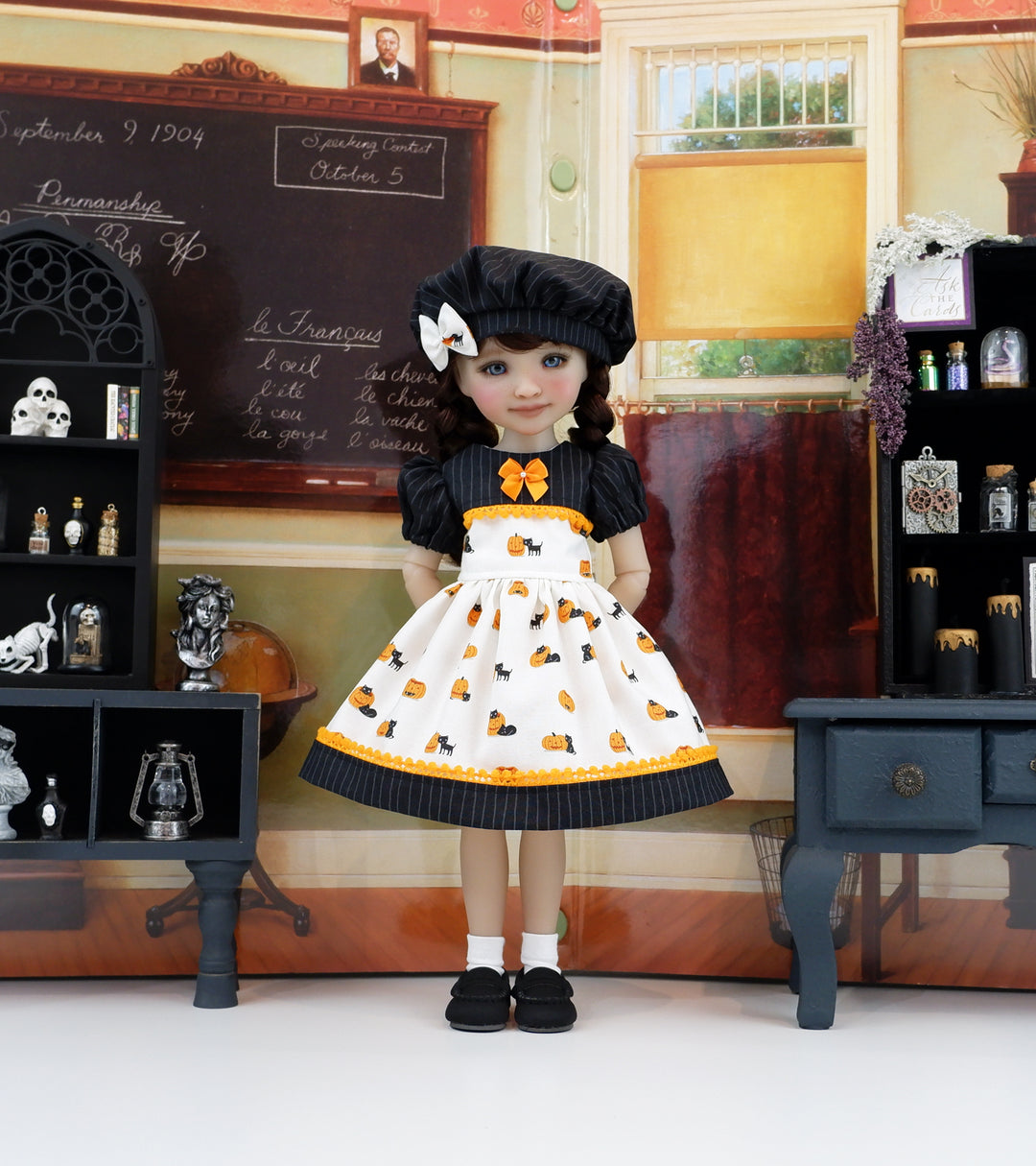 Kitty's Halloween - dress and loafers for Ruby Red Fashion Friends doll