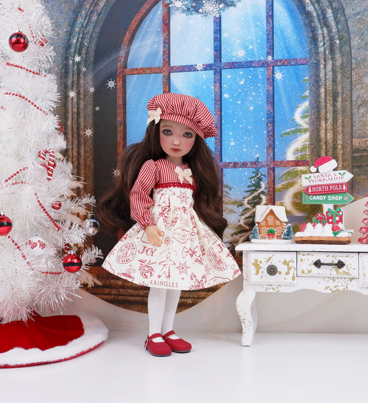 Kringle's Bakery - dress with shoes for Ruby Red Fashion Friends doll