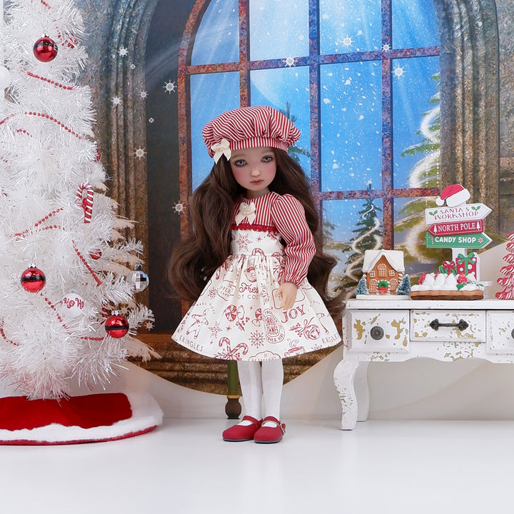 Kringle's Bakery - dress with shoes for Ruby Red Fashion Friends doll