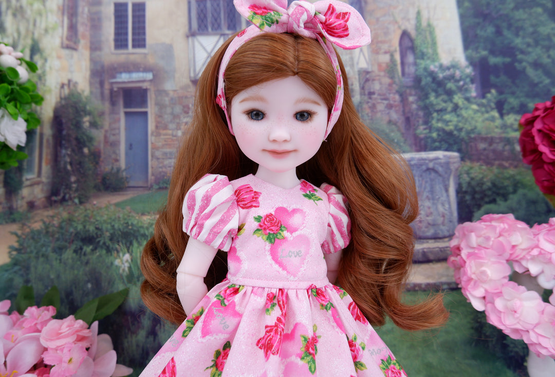 Lacy Hearts - dress and shoes for Ruby Red Fashion Friends doll