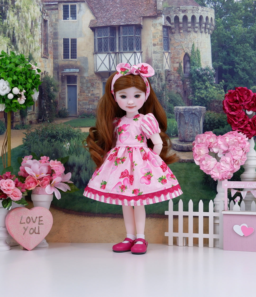 Lacy Hearts - dress and shoes for Ruby Red Fashion Friends doll