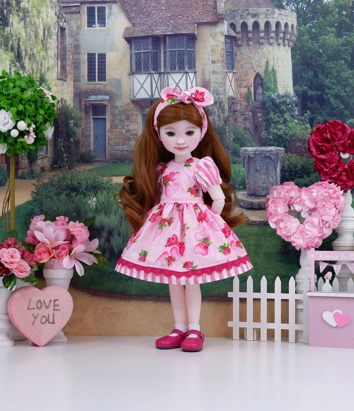 Lacy Hearts - dress and shoes for Ruby Red Fashion Friends doll
