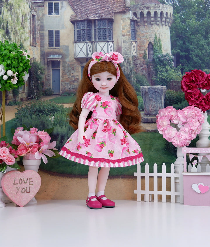 Lacy Hearts - dress and shoes for Ruby Red Fashion Friends doll