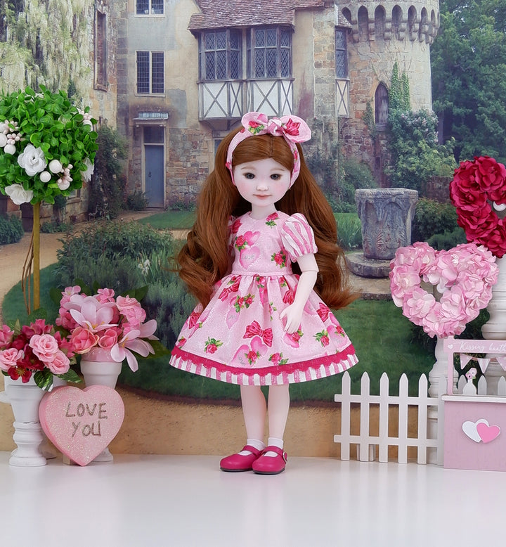 Lacy Hearts - dress and shoes for Ruby Red Fashion Friends doll