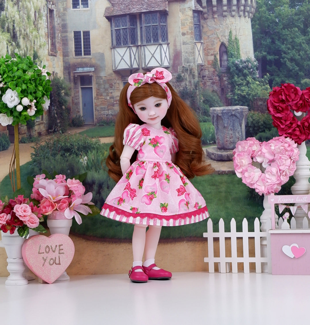 Lacy Hearts - dress and shoes for Ruby Red Fashion Friends doll