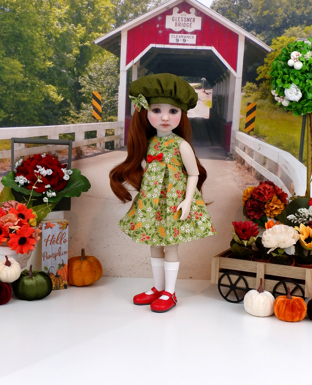 Late Summer Stroll - dress with shoes & purse for Ruby Red Fashion Friends doll