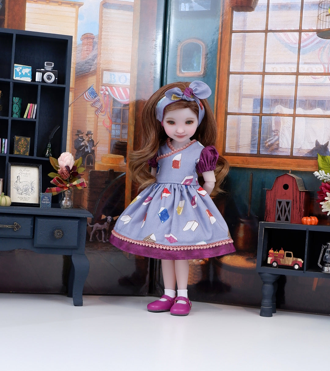 Library Books - dress with shoes for Ruby Red Fashion Friends doll