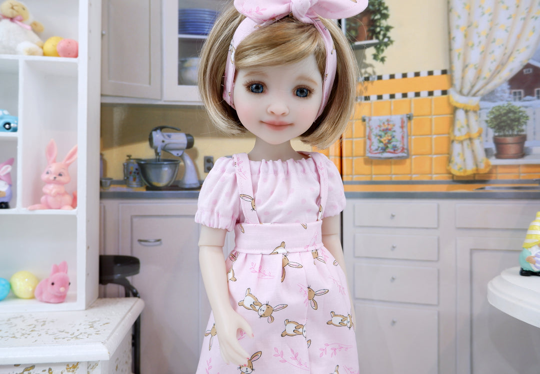 Light Brown Hare - blouse & suspender pants with boots for Ruby Red Fashion Friends doll