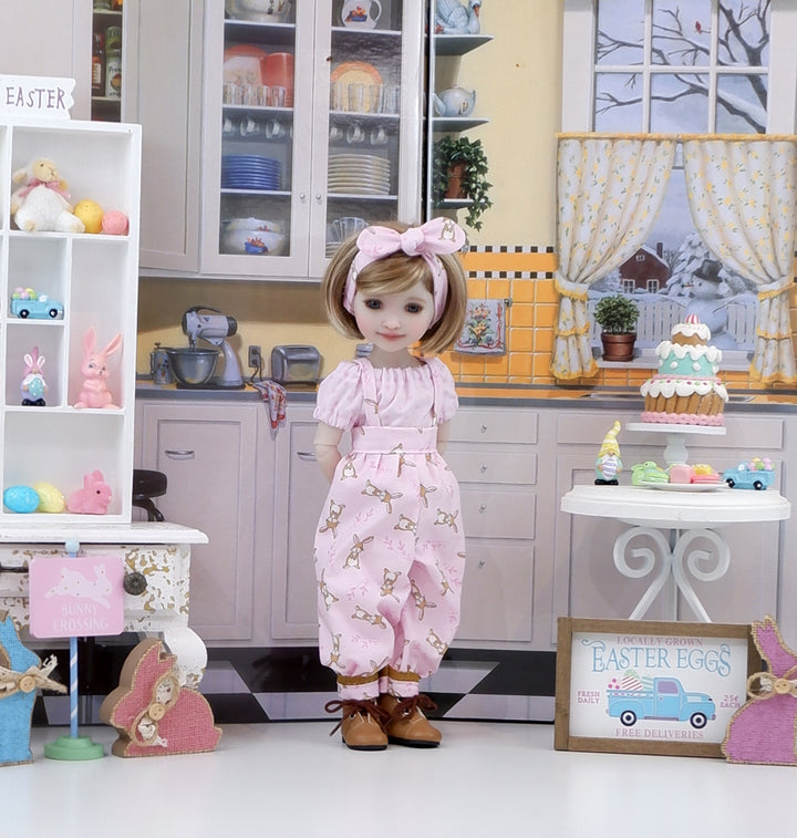 Light Brown Hare - blouse & suspender pants with boots for Ruby Red Fashion Friends doll