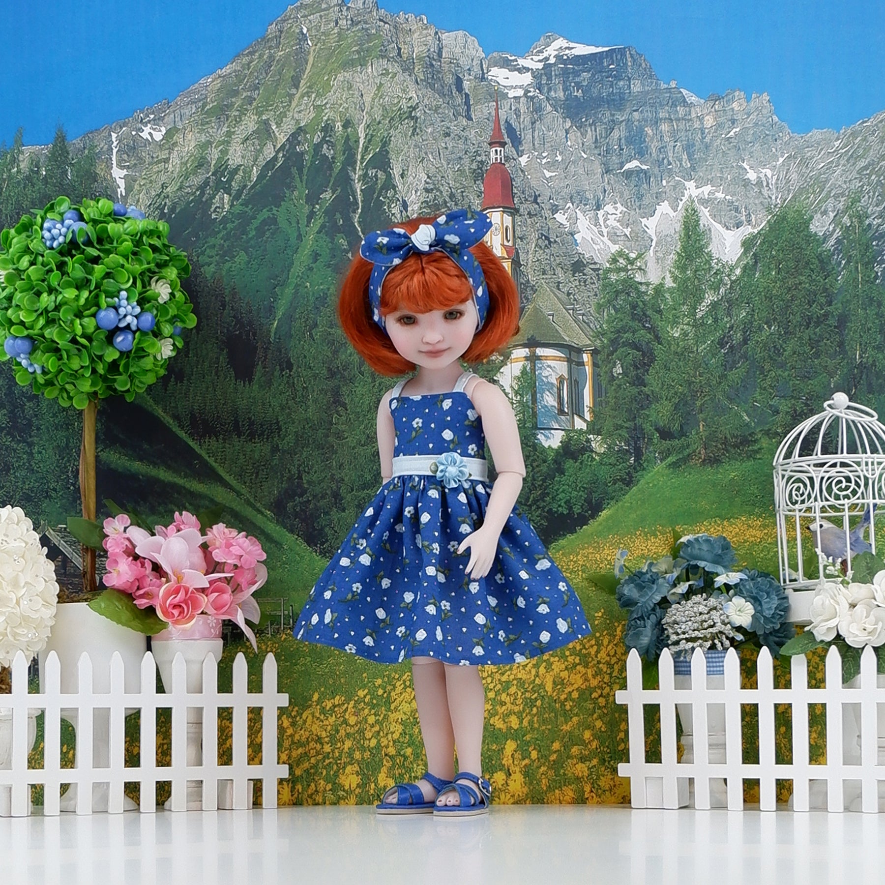 red dress with blue flowers Full Bloom Blue And Red Floral Rene Maxi Dress by Traffic People