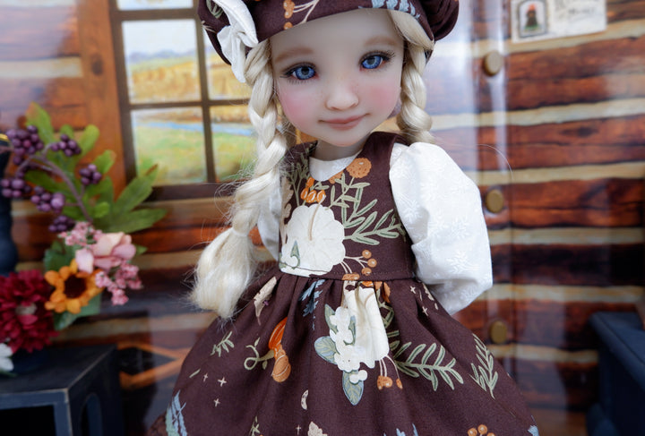 Lumina Pumpkins - dress & pinafore with hat and boots for Ruby Red Fashion Friends doll