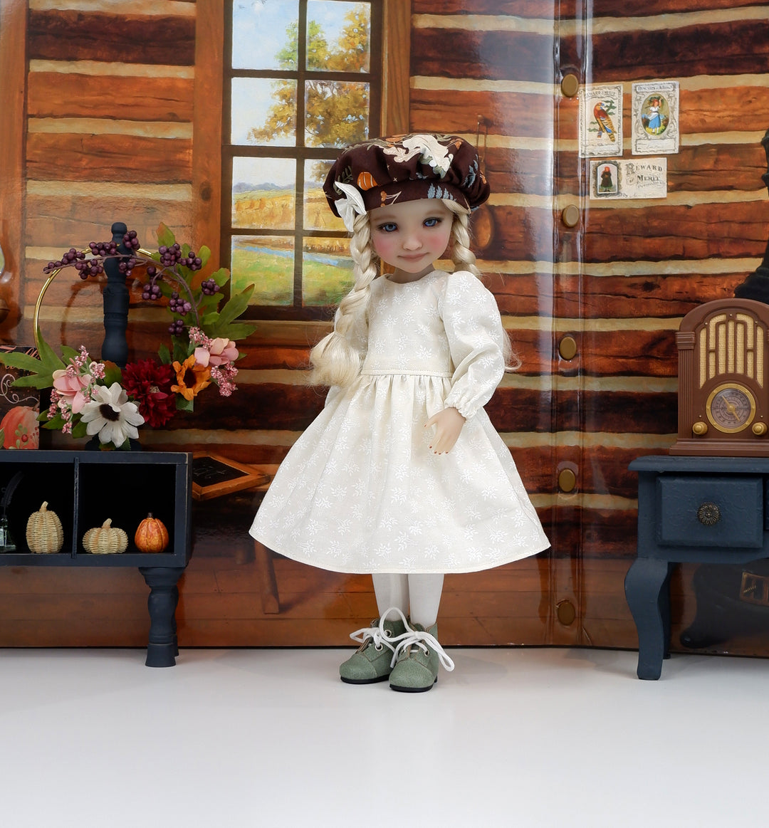 Lumina Pumpkins - dress & pinafore with hat and boots for Ruby Red Fashion Friends doll