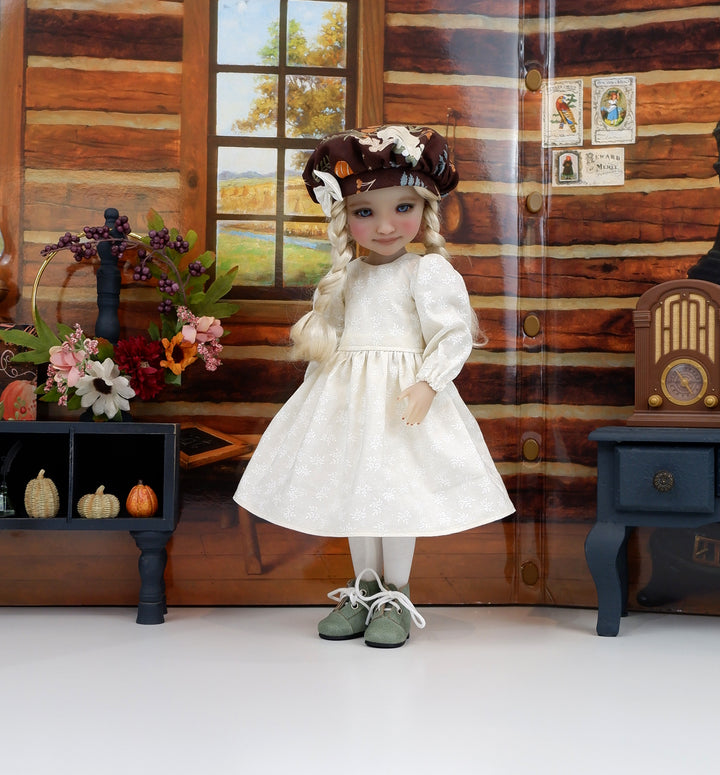 Lumina Pumpkins - dress & pinafore with hat and boots for Ruby Red Fashion Friends doll