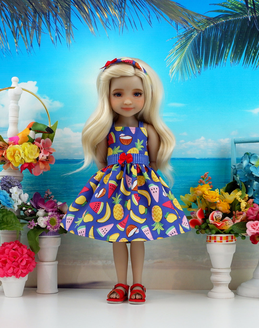 Mai Tai Also - sundress & sandals for Ruby Red Fashion Friends doll