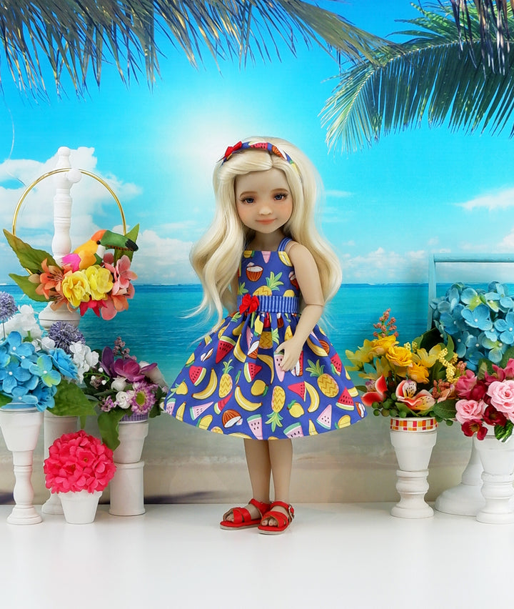 Mai Tai Also - sundress & sandals for Ruby Red Fashion Friends doll