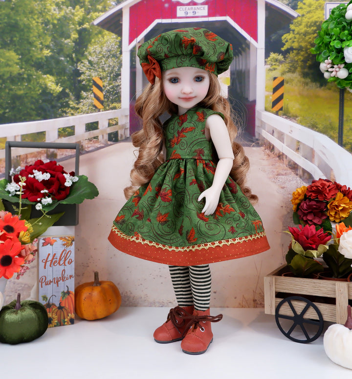 Maples in Fall - dress with boots for Ruby Red Fashion Friends doll