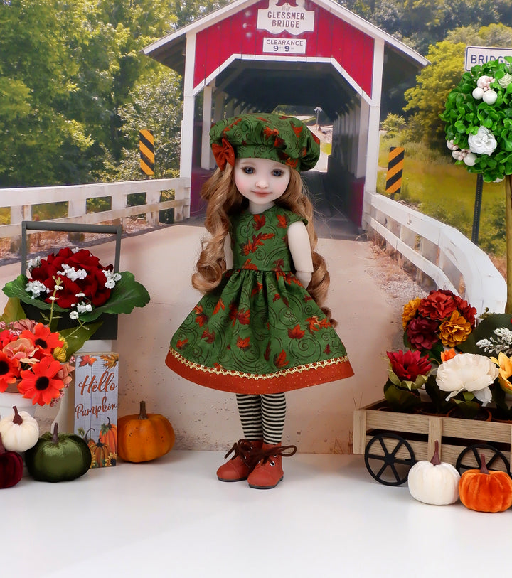 Maples in Fall - dress with boots for Ruby Red Fashion Friends doll