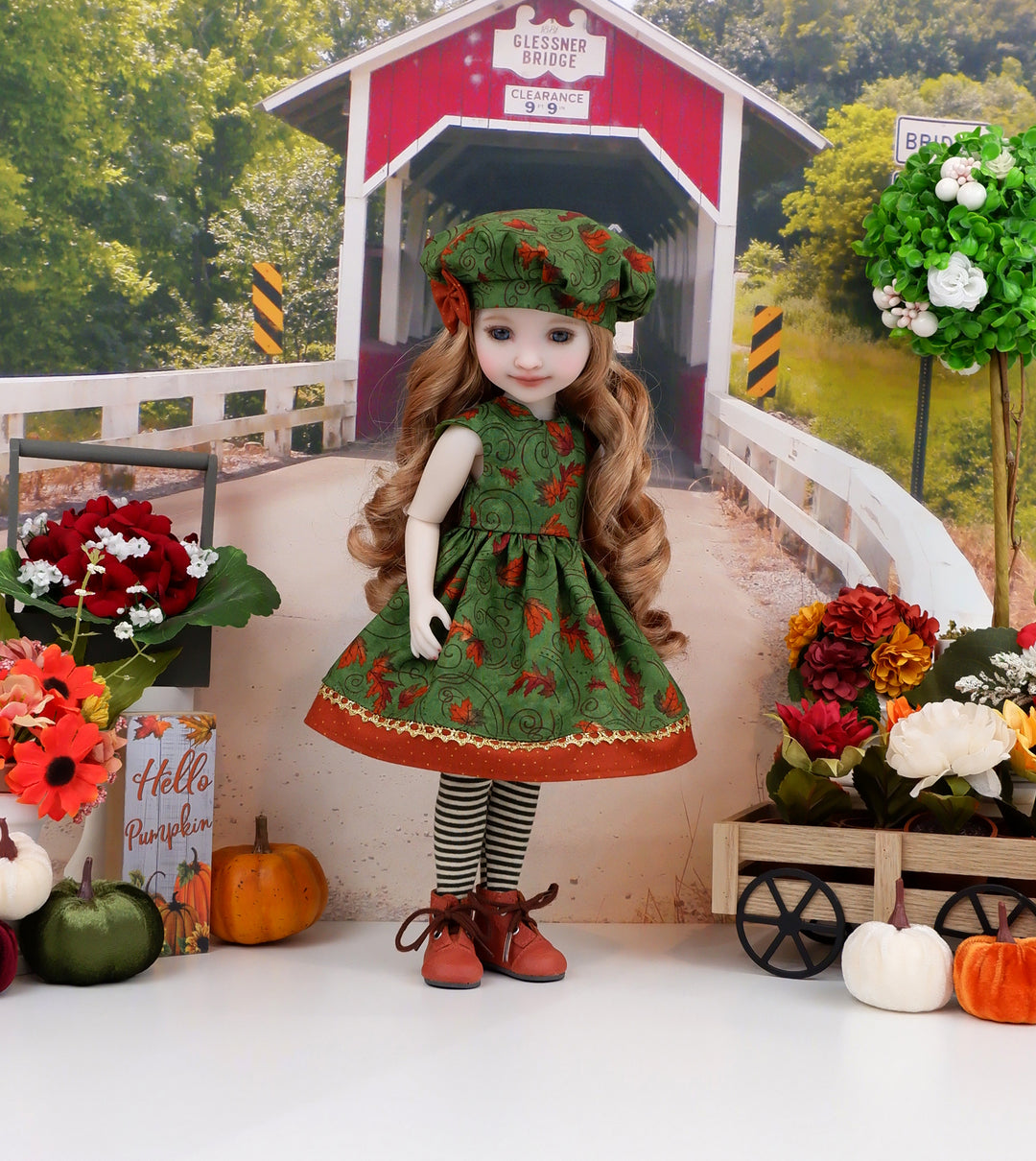 Maples in Fall - dress with boots for Ruby Red Fashion Friends doll