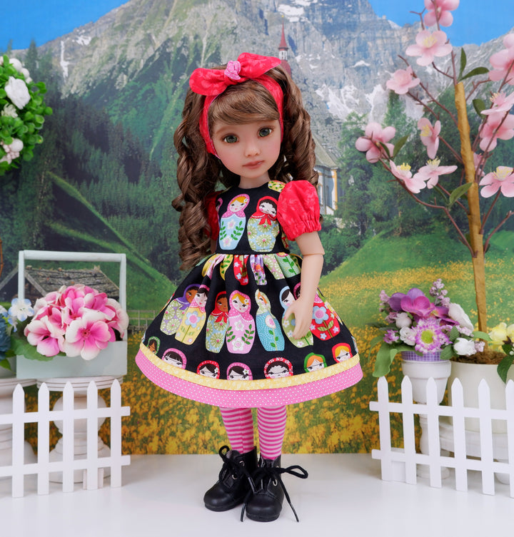 Matryoshka Doll - dress and boots for Ruby Red Fashion Friends doll