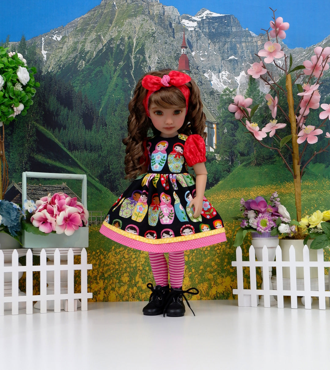 Matryoshka Doll - dress and boots for Ruby Red Fashion Friends doll