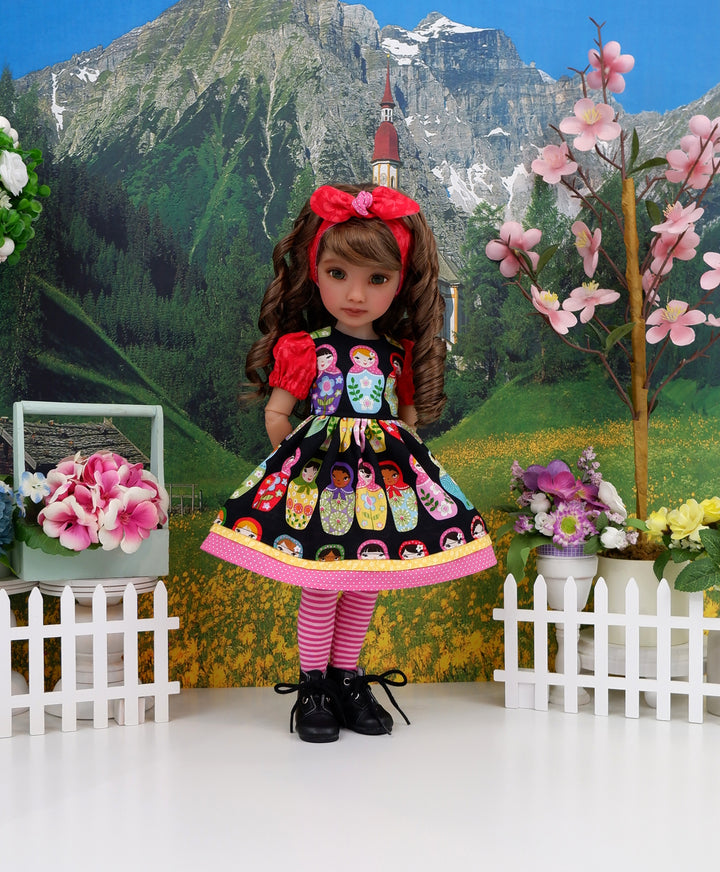 Matryoshka Doll - dress and boots for Ruby Red Fashion Friends doll