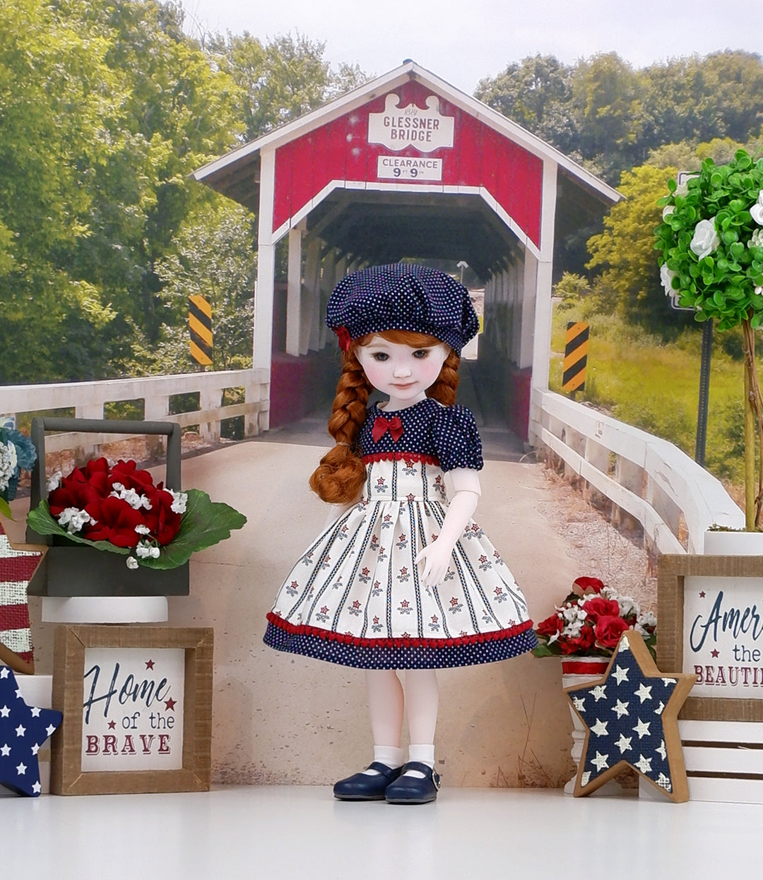 Memorial Day Garden - dress and shoes for Ruby Red Fashion Friends doll