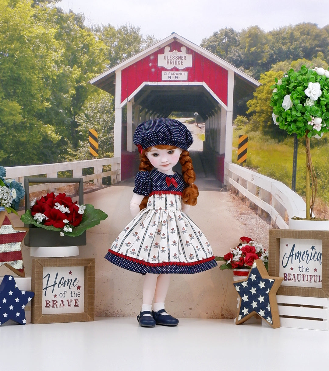 Memorial Day Garden - dress and shoes for Ruby Red Fashion Friends doll