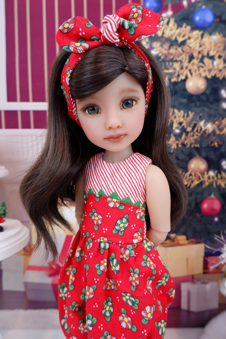 Merry Peppermints - romper with boots for Ruby Red Fashion Friends doll