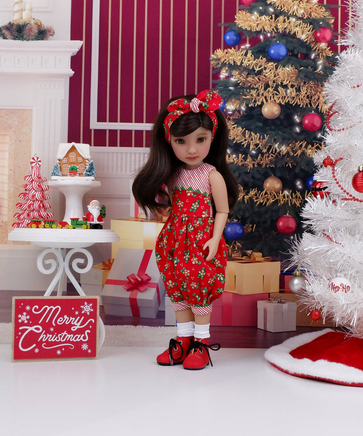 Merry Peppermints - romper with boots for Ruby Red Fashion Friends doll