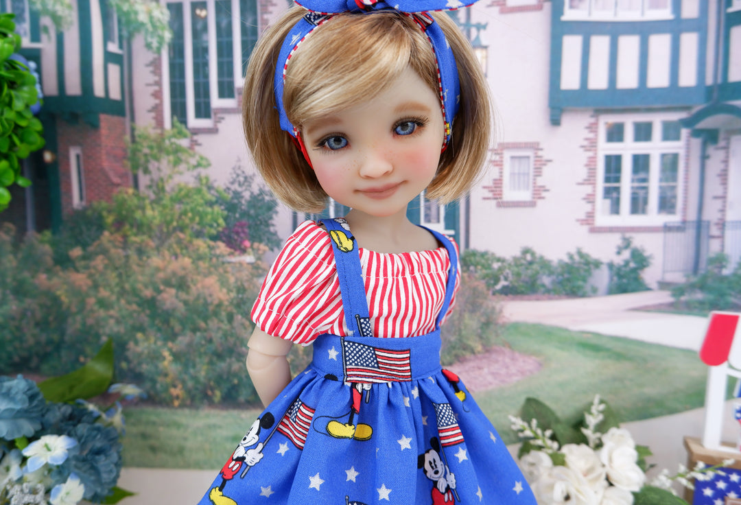 Mickey's 4th - blouse & jumper with boots for Ruby Red Fashion Friends doll