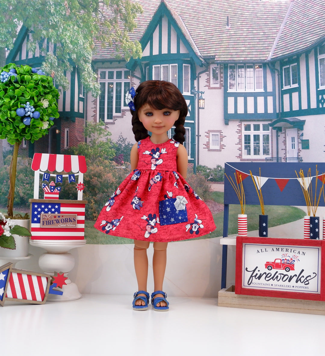 Mickey's America - dress with sandals for Ruby Red Fashion Friends doll