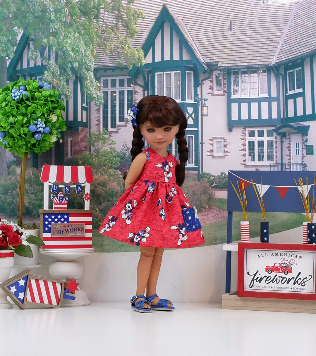 Mickey's America - dress with sandals for Ruby Red Fashion Friends doll