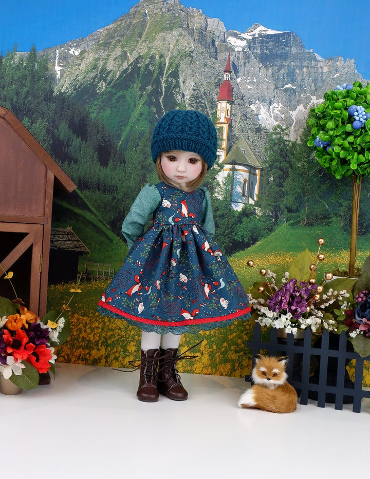 Mid Winter Fox - dress ensemble with boots for Ruby Red Fashion Friends doll