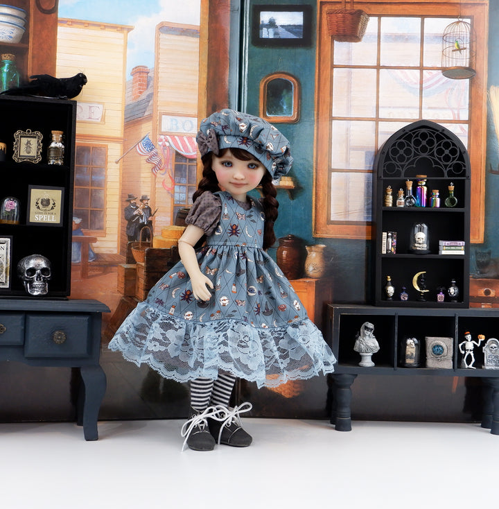 Midnight Noir - dress & pinafore with boots for Ruby Red Fashion Friends doll